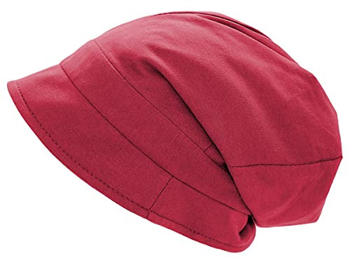 dy_mode Unisex Schirmmütze Damen Beanie Herren Mütze mit Schirm Kappe - BM134 (BM134-Rot)