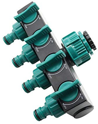 xcbdf Aplicable 1/2-3/4 -1 Manguera de riego divisores Adaptador de 4 vías de Agua de la Manguera Conectores Norma Europea Rosca Hembra Tap Conectores 1 Pc Durable (Color : Green, Size : 1/2'')