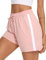 Litherday Shorts Damen Sportshorts Kurz Hosen Streifen Jogginghose Sommer Traininghose mit Taschen Elastischer Bund und Atmungsaktive Shorts zum Fitness, Running, Gym, Basketball, Rosa, S