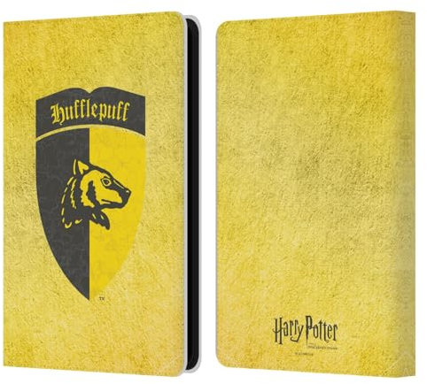 Head Case Designs Offizielle Harry Potter Hufflepuff Kamm Sorcerer's Stone I Leder-Wallet-Hülle Kompatibel mit Kindle Paperwhite 5 (2021)