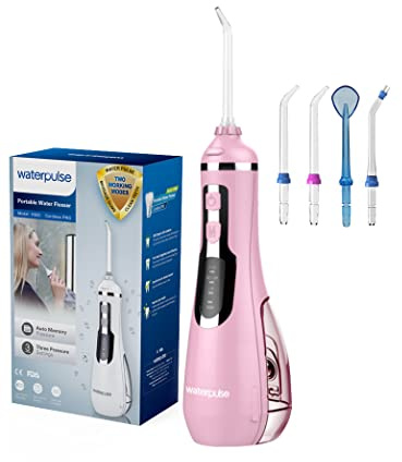 NPO Cordless Water Flosser, Battery Operated & Portable for Travel & Home, V500 (Pink)