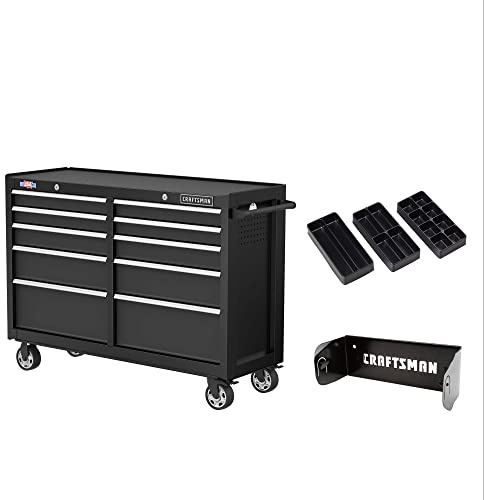 CRAFTSMAN S2000 52 Tool Chest, 10-Drawer Rolling Tool Storage Cabinet with Tray and Holder, Black (CMST352102BK)