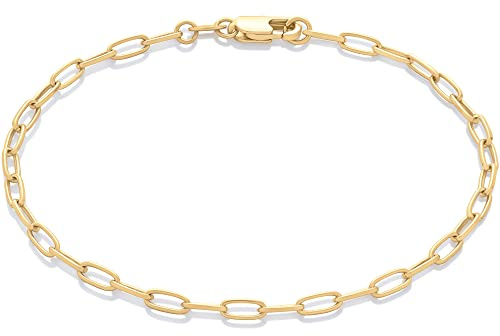 Amazon Essentials 14K Gold Plated Paperclip Chain Bracelet 7.5, Yellow 14K Gold
