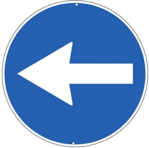 Pubblimania Freccia segnaletica stradale cartello segnale in alluminio metallo rotondo spesso 3 mm per esterno Ø 30 (Freccia)