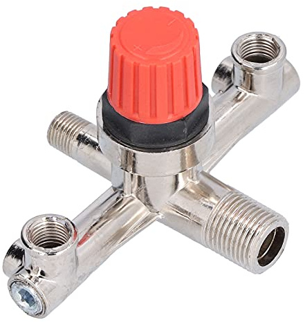 Air Compressor Switch Tube, Double Outlet Tube Alloy Air Compressor Switch Pressure Regulator Valve Air Compressor Switch Tube Tool Hoses for Compressor, Air Compressor Manifold Parts Regulator