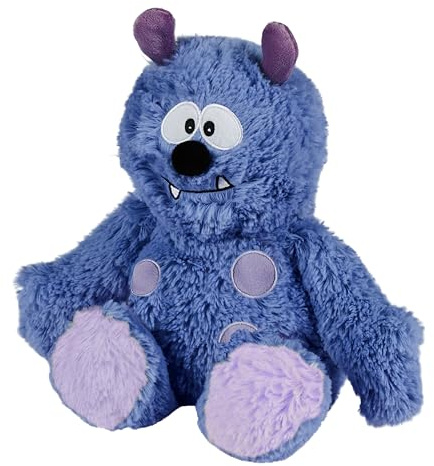Warmies Coussin chauffant micro-ondable Monstre bleu, peluche lestée parfumée à la lavande française, garni de grains de blé pour une utilisation chaude ou froide, idéal pour la relaxation et un.