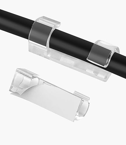 69 PCS Clip per Cavi, Organizzatore di Cavi, Trasparente Plastica Clip Fermacavi Adesivi, Autoadesivo Gestione Dei Cavi, Support di l'Organizzazione Cavi di TV/PC per Casa o Ufficio（Trasparante）