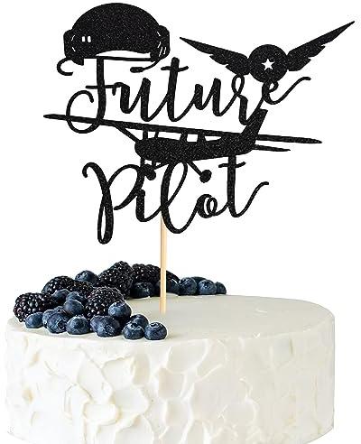 Arthsdite Future Pilot Cake Topper Airplane Birthday Party Decoration Aircraft Plane Travel Airman Theme Kids Birthday Baby Shower Party Supplies for Boys Men
