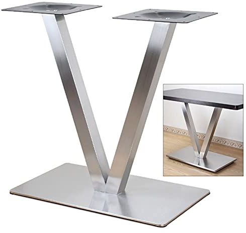 Edelstahl Tischbeine Tischgestell Tischfuß Tischuntergestell GebüRstet Modell Tischkufen Tischkufe TischfüßE Untergestell Metall Doppeltischfuß Set Schwerlast Design Silber X/V Form (V：70Cm) (Y-Form)