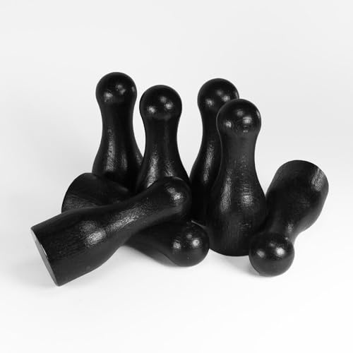 Spieltz Riesen Spielfiguren für XXL Brettspiele: Halmakegel groß aus Holz, 25/60 mm. Flaschenkegel, gut zu greifen. Extra große Spielkegel (schwarz, 10 Stück)