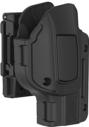 OMITAC 360° Rotation G19 Holster for Glock 19 G23 G32 Gen 1-5 Outside Waistband - Tactical Right Hand with Index Finger Released Concealed