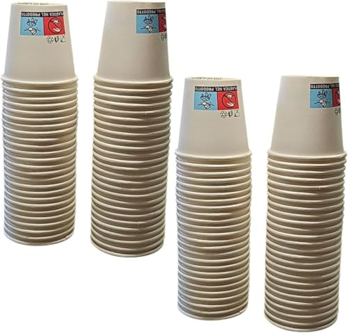 Gobelets en papier 75 ml en carton biodégradable pour boissons chaudes et froides, café, orge, thé, eau de grain de café (200, blanc)