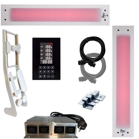 InfraROTmed MAX ICE Frameless Kit Deep Heat Radiator + Icon Control 4 Touch Infrared Heater for Sauna and Infrared Cabin Full Spectrum (1 x 500 W + 1 x 1300 W + S +