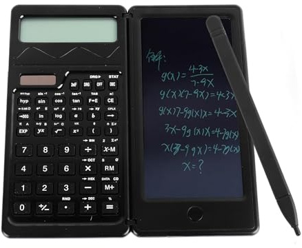 Yunir Calculatrice Scientifique Avancée avec Fonctions Graphiques, Calculatrice Solaire avec Tablette D'écriture Effaçable et Stylet, pour Cours Avancés, Lycée ou Collège