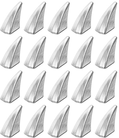 QUARKZMAN 20 Set Leder Nieten 17 x 12mm Doppelkappe Hohlnieten Hornschrauben Zubehör mit Metall Schraubnieten Rücknieten Punk für Gürtel Dekoration Kleidung Katzenkrallen-Spikes (Silber)