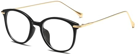 LJCZKA Blaulichtfilter Brille Damen Herren Runde Blaulichtbrille Computerbrille Gaming Brille Anti Augenbelastung Anti Müdigkeit Bildschirmbrille