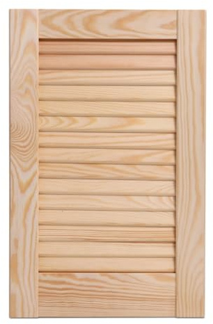 Full Stylish Door, Pine Wood, Closed Natural or White Color, Slatted Wardrobe Doors, Internal Cupboard Doors, Various Sizes (Natural [mm] 993x594)
