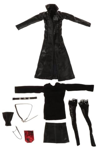 Oshhni 1:6 Damen Lederjacke Set Actionfigur Zubehör Set Puppenkleidung für Figuren 12 Zoll Frauen Actionfiguren Kostüm