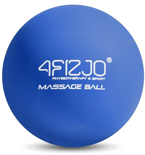 4FIZJO Lacrosse Massageball, Lacrosseball, Hartgummi, Faszienmassage, Triggerpunktmassage, Fußmassage, Faszien-Ball, Fußmassageball, Linderung von Plantarfasziitis, Blau