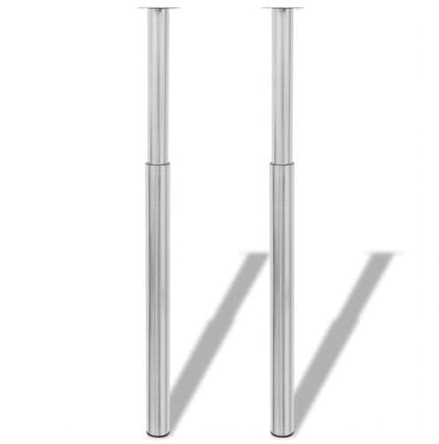 qohoio 2 Telescopic Table Legs Brushed Nickel 710 mm-1100 mm-Table Legs,Breakfast Bar Leg,Adjustable DIY Metal Folding Desk Legs Kitchen WorkT O P Loft Legs for Furniture Table Coffee Table Dining Tab