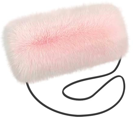 Handmuff, fuskpäls handmuffs, design handvärmare, fuskpäls, handmuff vinter, plysch, handvärmare, armvärmare, fuskpäls, handvärmare, praktisk handvärmare för kvinnor, män, barn (rosa)