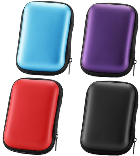 4 Stück Spielkarten Box, Kartenspiel Kartenbox, Tragetasche für Unterwegs, Staub Aufbewahrung, Robust Stoßsicher Festplattentasche, Bluetooth Kopfhörer