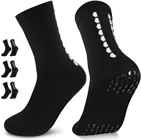 PERMANENTLY001 Calzini Antiscivolo Calcio Uomo e Donna, Calze Ciclismo Traspiranti e Compression, Grip Allenamento Sportivo Yoga Pilates Basket Corsa…