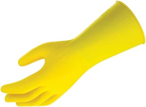 Household Gloves Yellow Heavy Duty Kitchen Rubber Gloves Non-Slip Grip, Durable Waterproof Design for Bathroom & Dishwashing, Multipurpose Comfortable to Use 1 Pair Small Medium Large Size (Medium)