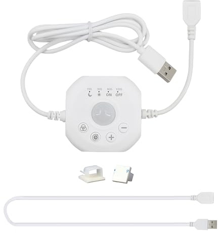 Clearhill Interruptor de atenuación con Sensor de Movimiento USB de 5 V con Control Remoto, Brillo Ajustable y retardo de Tiempo, Modo de luz Diurna y Nocturna (5VUSB-1Pack)