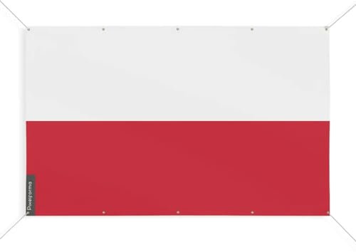 Drapeau Pologne 10 Oeillets en Plusieurs Tailles (S) 80 x 120 cm