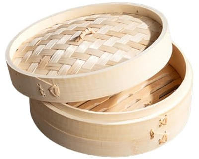 Bamboo Steamer Basket Basket Bamboo Cooking Dumpling Bao Inch Pot Bun Cookware Large Sum Dim Steam Asian Kitchen Momo Steaming,(21cm/ 8.3inch),1pc