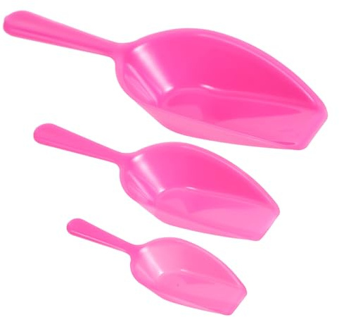Pink Plastic Small Scoop 3pcs Mini Measuring Cup for Kitchen | Bead Sorting and Jewellery Making Use, Compact Portable Plastic Design for Flour and Spices