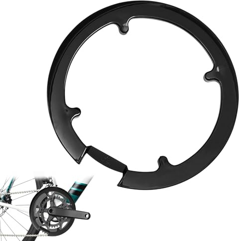Protège-chaîne vélo 42-44 dents,cache-plateau en plastique robuste noir – Protection durable pour chaîne et plateau,kit complet avec 8 vis de montage-idéal pour VTT,VTC et vélo de ville