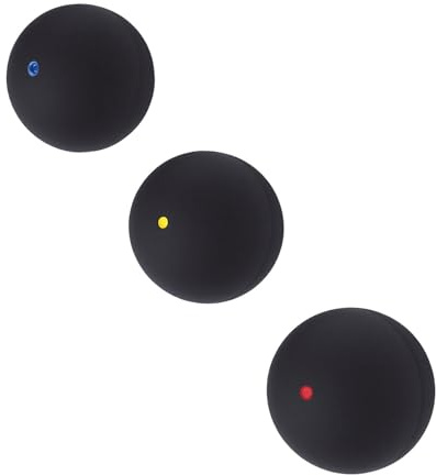 Changor Set di Palline da Squash, Palline in Gomma Ad Alto Rimbalzo per Tutti i Livelli, Ideali per Allenamenti e Partite, Include 1 Punto Blu, 1 Punto Rosso, Giallo (3 pezzi)