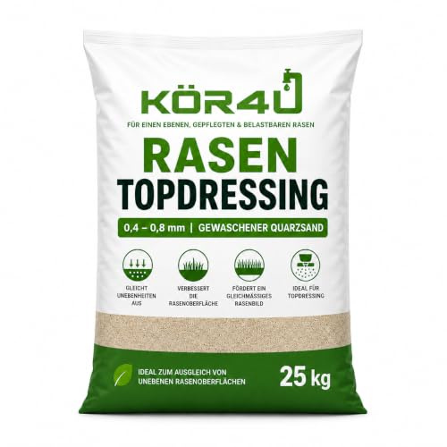 kör4u Rasensand 25kg, Topdressing 0,4-0,8mm, Bodenverbesserung, Rasenpflege