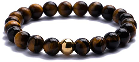 Alton of Sweden | Handgefertigt in Italien | Premium Perlenarmband für Männer | Schwarzer Onyx, braunes Tigerauge oder graue Larvikit-Steinperlen | Exklusive Schmuck-Geschenkbox