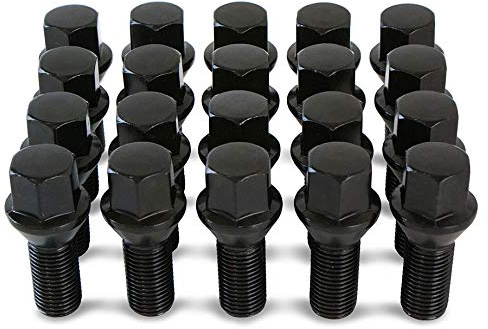 20x Black Wheel Nuts Bolts for VW Volkswagen Caddy Aftermarket Alloy Wheels | Precision Black Wheel Nuts designed to fit Aftermarket Alloy Wheels Only.