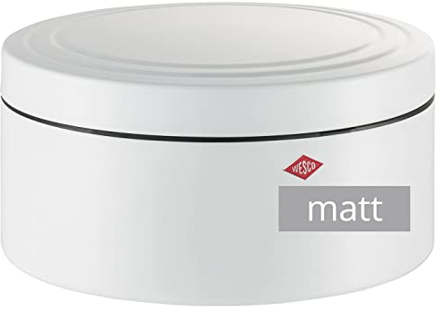 WESCO Gebäckdose Classic Line aus pulverbeschichtetem Stahlblech in der Farbe Weiß Matt 4L, Maße: 24cm x 12,4cm, 324 402-74, 24 x 12,4cm
