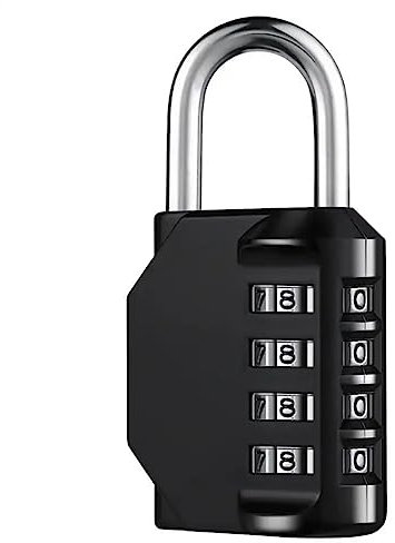 Maddity Candado Combinacion Numerica de 4 Dígitos - Candado de Seguridad para taquilla gimnasio (1, Mediano)