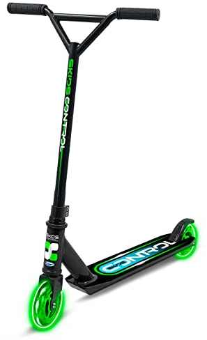STAMP - Stunt SkIDS Control Tretroller mit leuchtenden Rädern, JB248001L, schwarz/blau/grün