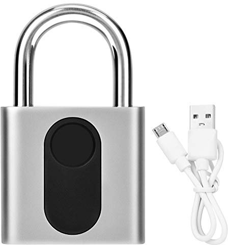 HERCHR Fingerabdruck-Vorhängeschloss, Smart Keyless Wasserdichtes Fingerabdruck-Vorhängeschloss, Touch Open Smart Security Keyless-Vorhängeschloss, Wiederaufladbare Sicherheit zu Hause