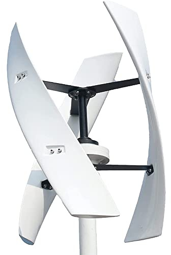 HUIZHITENGDA Kein Lärm Vertikale Windkraftanlage, 5000W 220V 3 Blätter Haushalt Magnetische Levitation Vertikale Windkraftanlage mit Generator Controller12v 24V 48V (weiß),48v