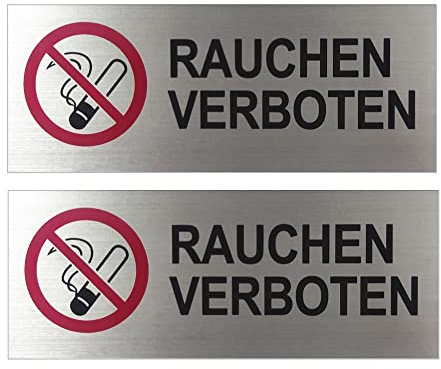 Facaii 2st Rauchen Verboten Schild 15 * 6cm Warnhinweis schilder aus stabile Aluminium Warnschild Neu