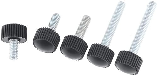Schraube, 5 Stück M4 M5 M6 Nylon-Rändelschraube mit rundem Kunststoffkopf Griff Rändelschraube Bakelit Schwarze Bakelit-Handschraube M4x8 M5x10 M6x40 (Size : M5x16) (Size : M4x30) (M6x40)