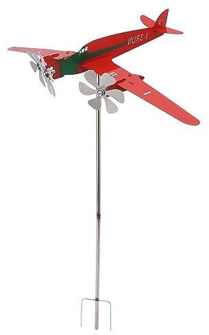 Flugzeug-Wetterfahne, 3D, Einzigartige Und Magische Metall-Windmühle, Windskulptur Für Den Außenbereich, Kinetische Skulptur, Flugzeug-Windmühle, Windspiel Für Garage, Kuppel, Scheune, Terrasse