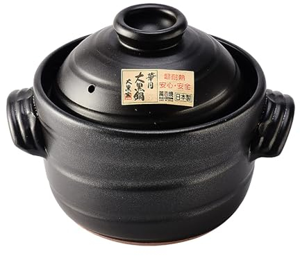 Olla Arrocera De Arcilla Japonesa, Olla Caliente De Alto Calor, Cazuela De Cerámica Nutricional, Doble Cubierta,001,27.5 * 21cm