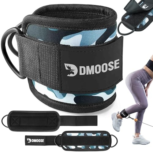 DMoose Fitness fußschlaufen Gym - Knöchelriemen Kabelzug - Klettverschluss gepolsterte fussschlaufen fur Kabelanlage, kickbacks fußschlaufe für Fitness Training - Ankle Straps Gym
