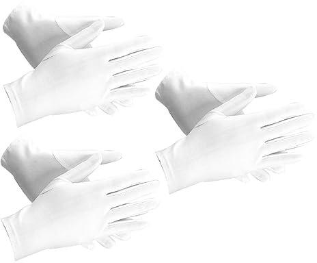 KONTONTY 3 Paare dehnbare Handschuhe Gartenhandschuhe aus Baumwolle Handschuhe aus Nitril protect schutzzelt Arbeitshandschuhe herren Handschuhe für Männer Schmuck-Etikette-Handschuhe kurz