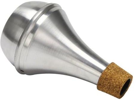 Toyvian Trompetendämpfer aus Aluminiumlegierung mit Kork Gerader Übungsdämpfer für Zuhause Leiser Posaunendämpfer zur Geräuschreduzierung