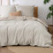 BEDSURE Ropa de cama de 155 x 220 cm, algodón beis, ropa de cama de 155 x 220 cm, reversible, 3 piezas, con 2 fundas de almohada de 80 x 80 cm, Öko-Tex, funda nórdica bicolor con cremallera, caqui